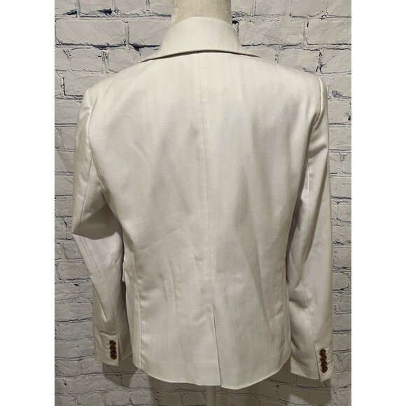 Banana Republic Herringbone Single Button Blazer Off White Rayon Blend Size 8 - Picture 4 of 7